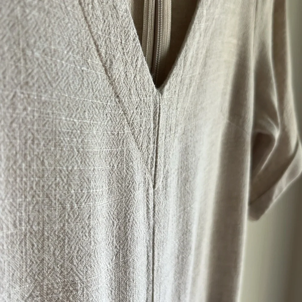 Princess Polly Tan Beige Boho Casual Linen Beach V-Neck Romper Jumpsuit Sz 2 - Picture 9 of 13